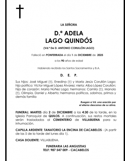 ADELA  LAGO QUINDÓS