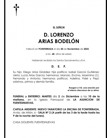 LORENZO  ARIAS BODELÓN