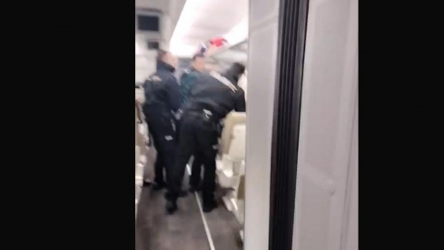 Imagen del suceso en el tren Barcelona A Coruña