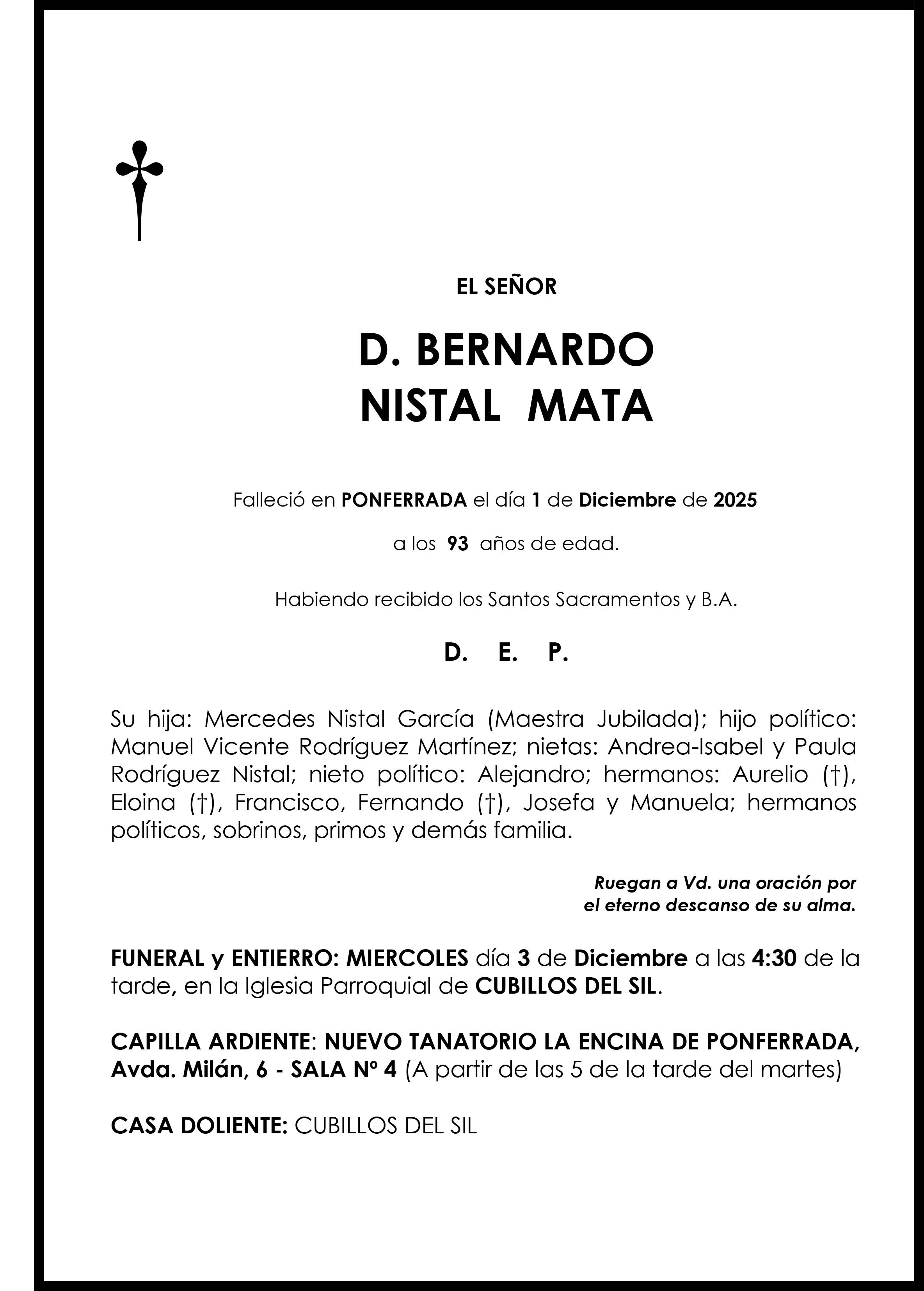 BERNARDO NISTAL MATA