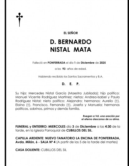 BERNARDO NISTAL MATA