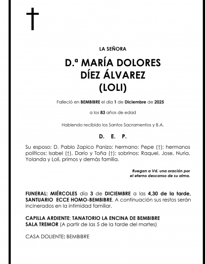 MARIA DOLORES DIEZ ALVAREZ   LOLI