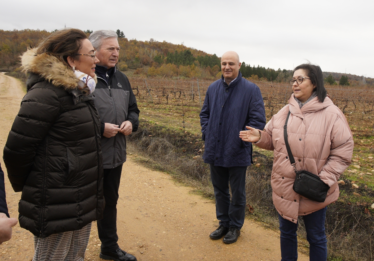 César Sánchez / ICAL . La consejera de Agricultura, Ganadería y Desarrollo Rural, María González Corral, durante su visita a las obras de la infraestructura rural de la concentración parcelaria de Castropodame
