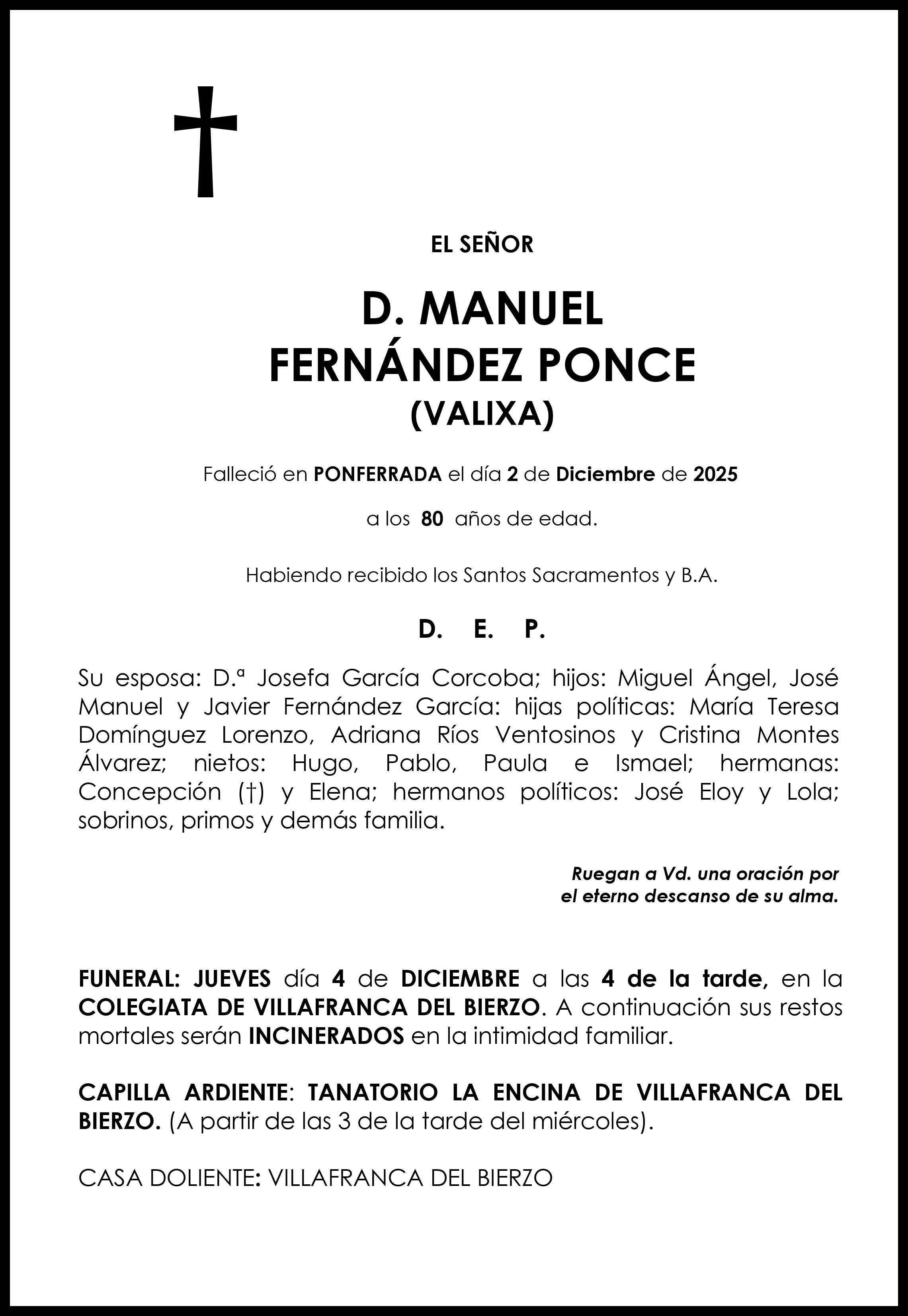 MANUEL FERNANDEZ PONCE VALIXA