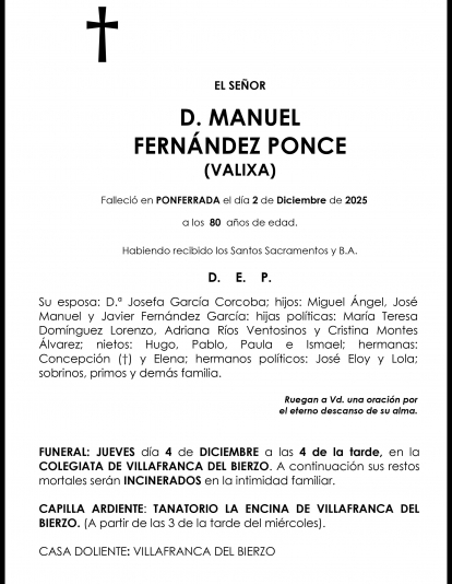 MANUEL FERNANDEZ PONCE   VALIXA