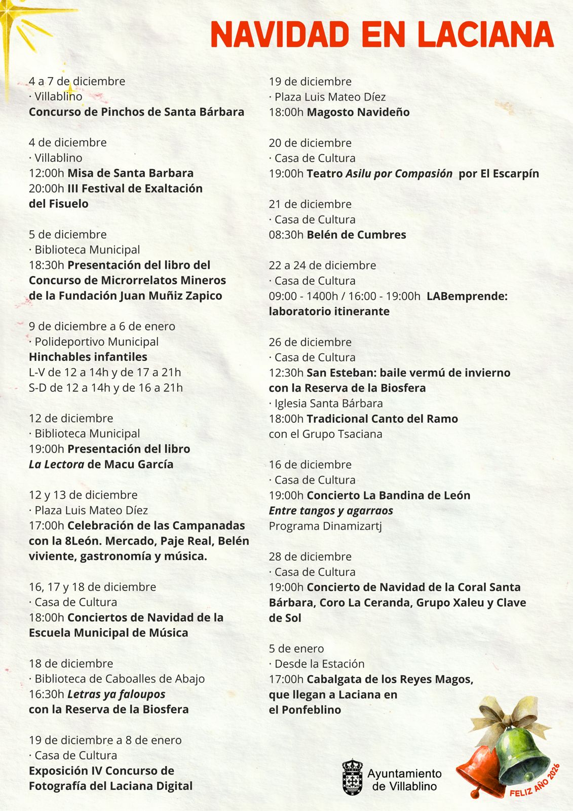 Programa de la Navidad en Villablino