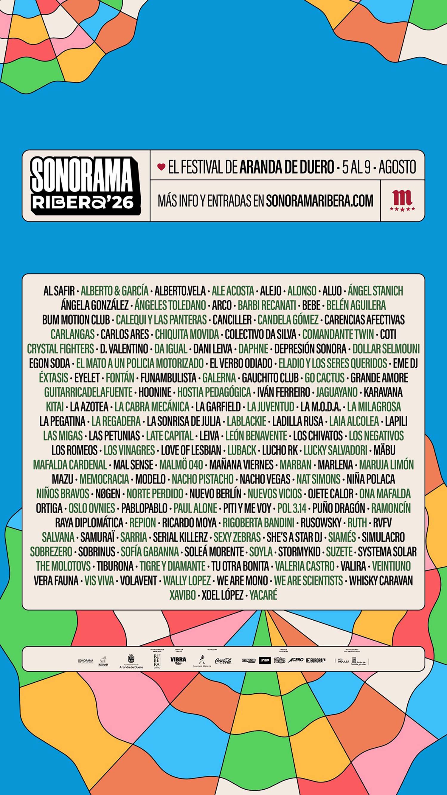 Cartel Sonorama Ribera 2026.