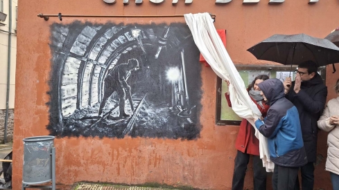 Mural minero en Torre del Bierzo