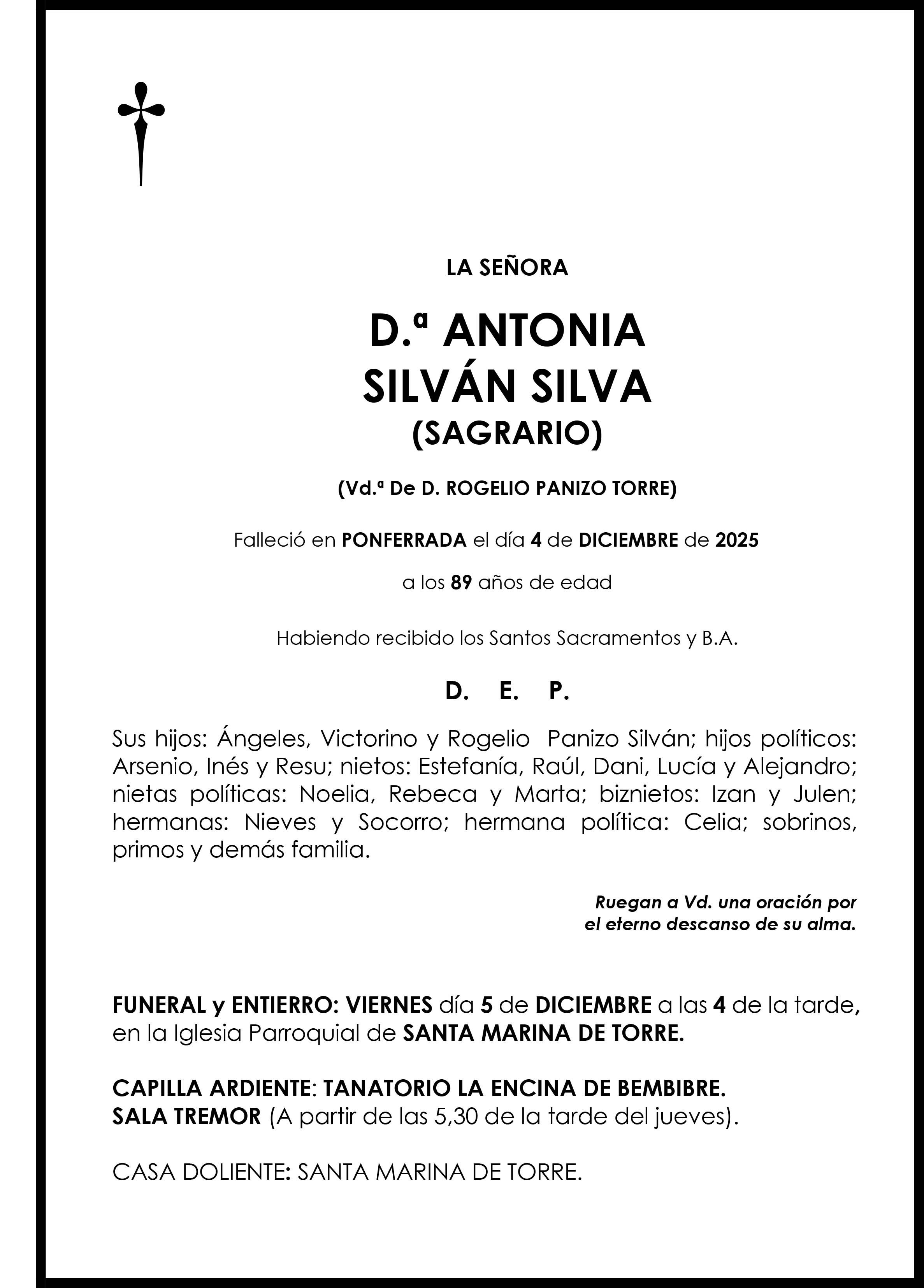 ANTONIA SILVAN SILVA