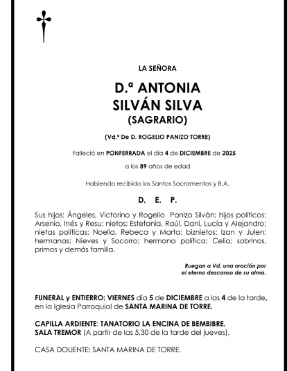 ANTONIA SILVAN SILVA