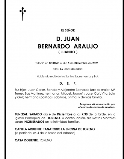 JUAN  BERNARDO  ARAUJO  ( JUANITO )