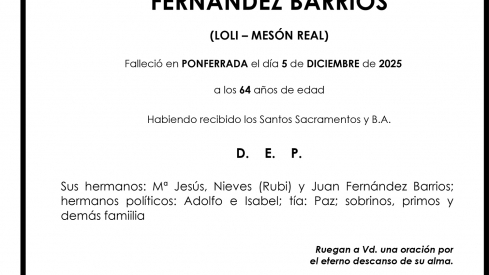 DOLORES FERNÁNDEZ BARRIOS (LOLI – MESÓN REAL)