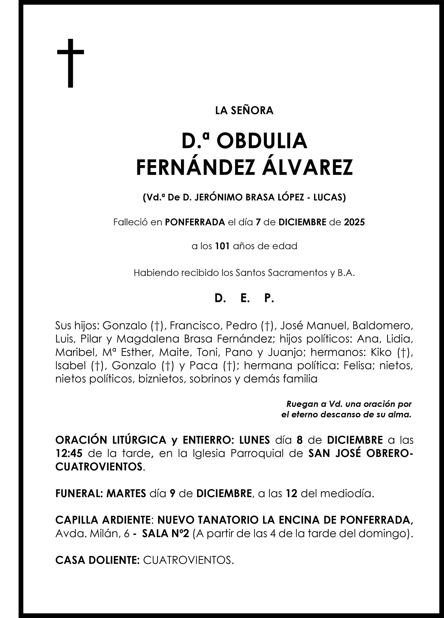 OBDULIA FERNÁNDEZ ÁLVAREZ