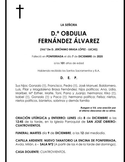 OBDULIA FERNÁNDEZ ÁLVAREZ