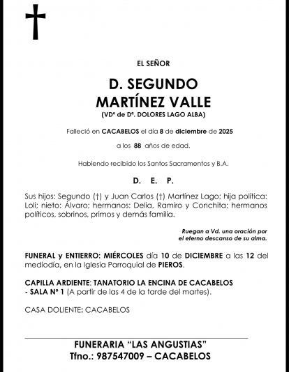 SEGUNDO MARTÍNEZ VALLE