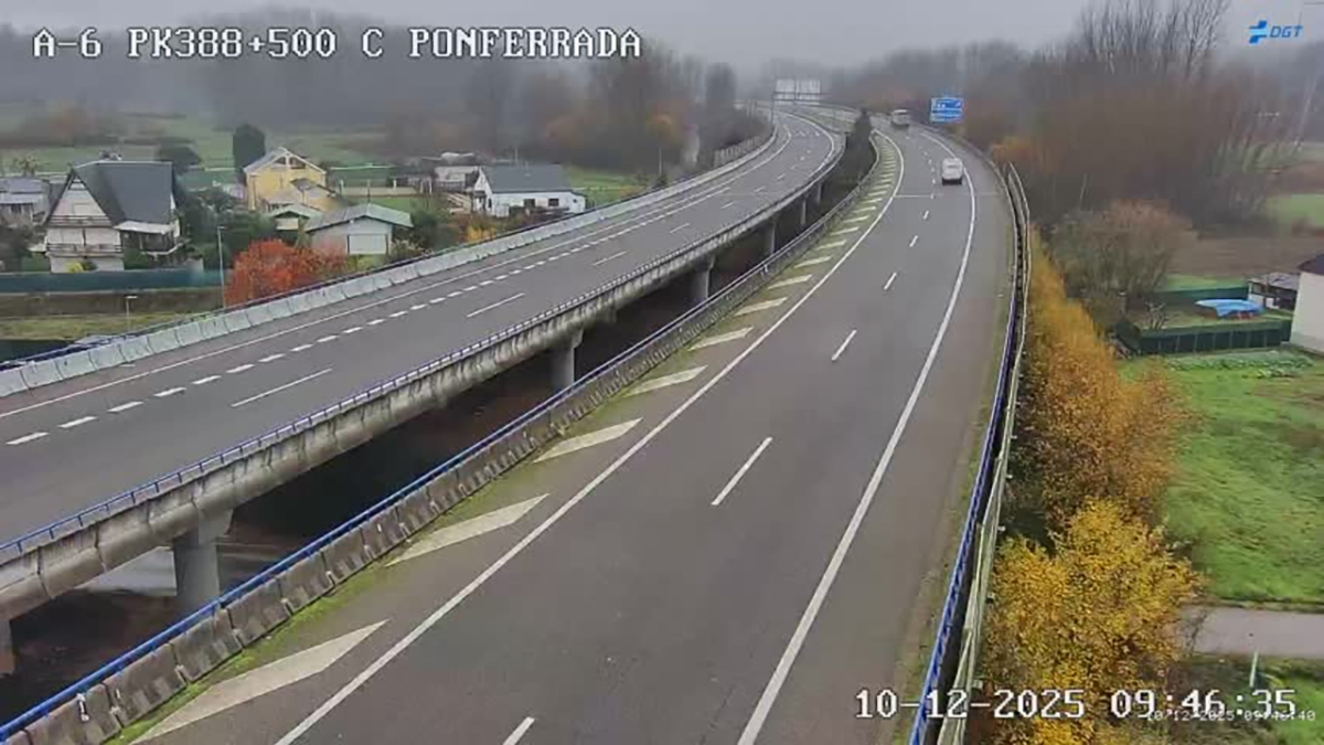 Niebla en la A6 en Ponferrada