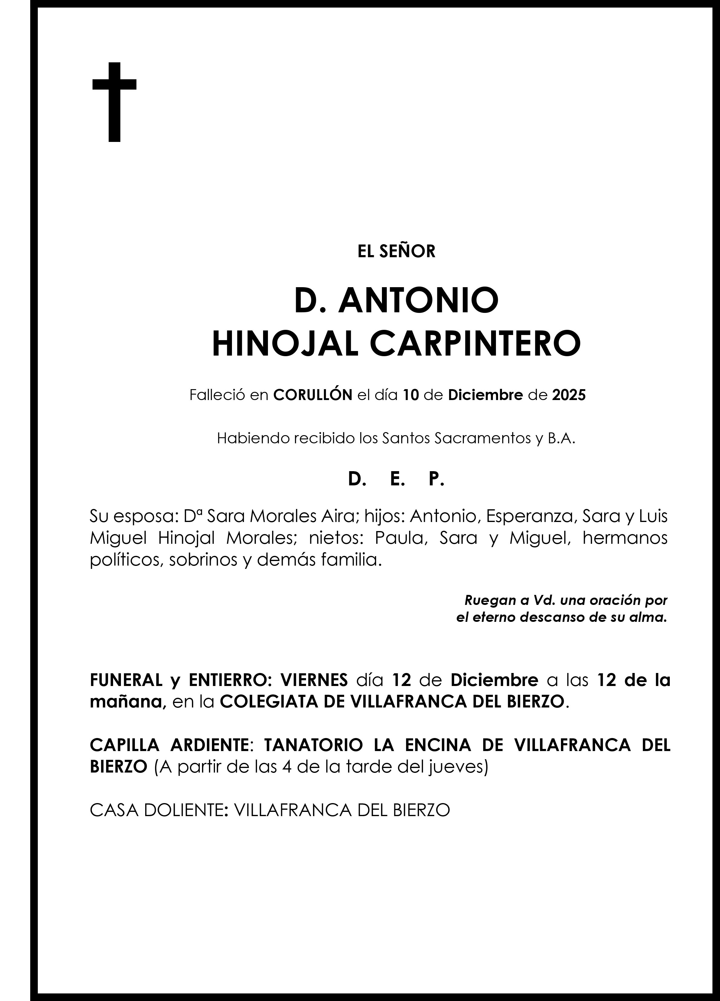 ANTONIO HINOJAL CARPINTERO