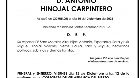ANTONIO HINOJAL CARPINTERO ANTONIO HINOJAL CARPINTERO