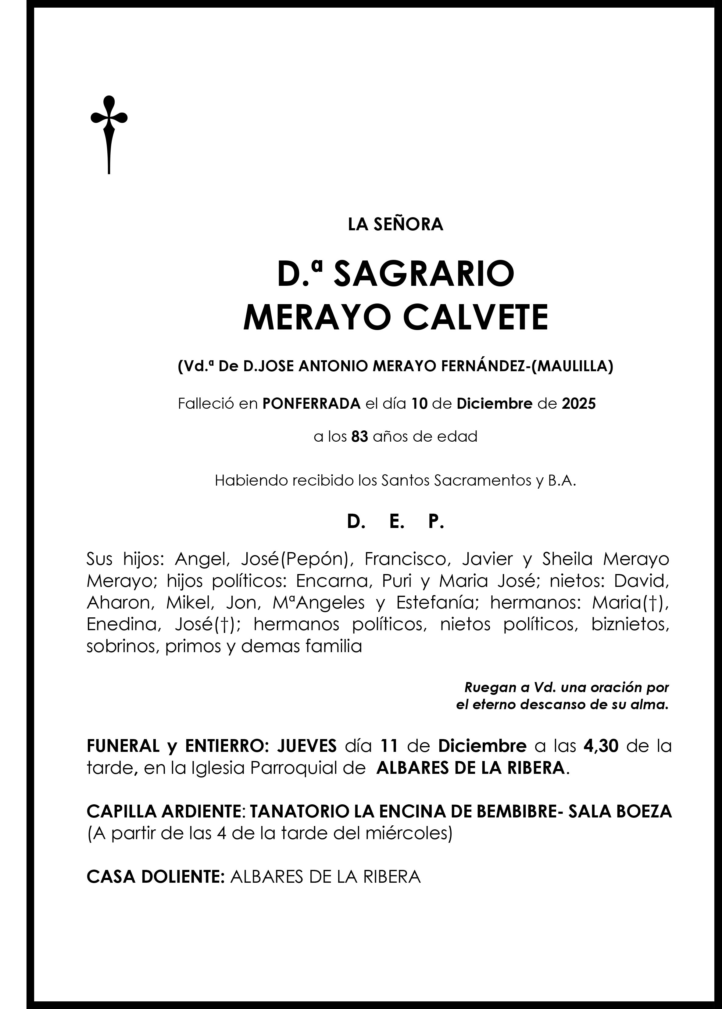 SAGRARIO MERAYO CALVETE