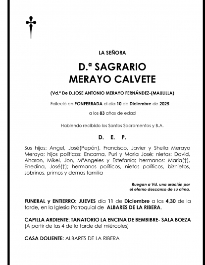 SAGRARIO MERAYO CALVETE