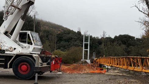 Estado actual de las obras del puente de Valiña Estado actual de las obras del puente de Valiña