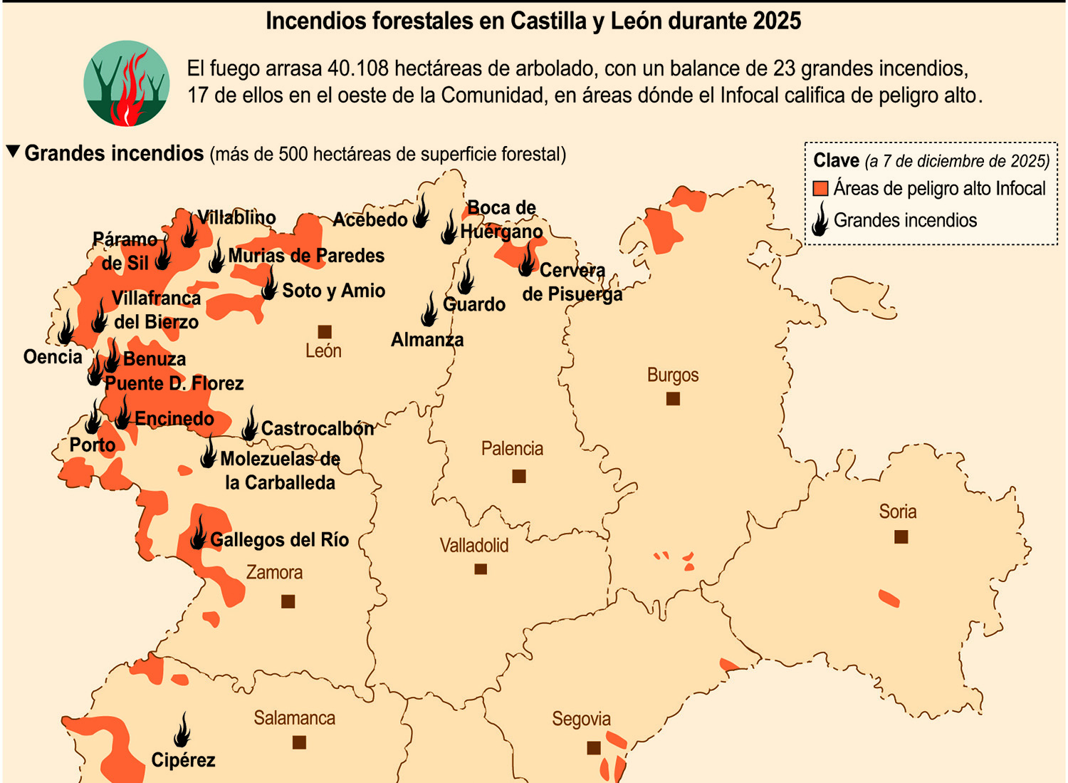 Incendios forestales en Castilla y León Incendios forestales en Castilla y León