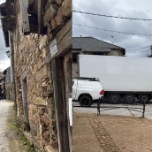 Camión atascado en El Acebo Camión atascado en El Acebo