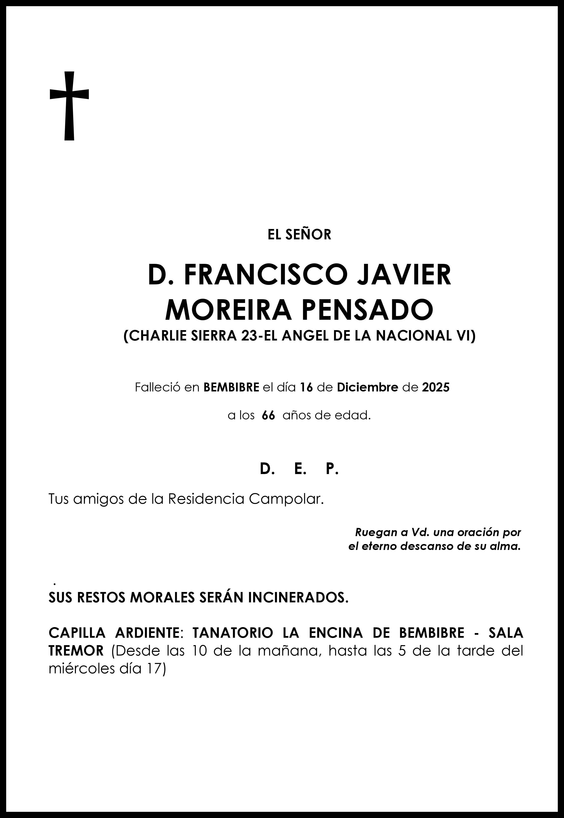 FRANCISCO JAVIER MOREIRA PENSADO