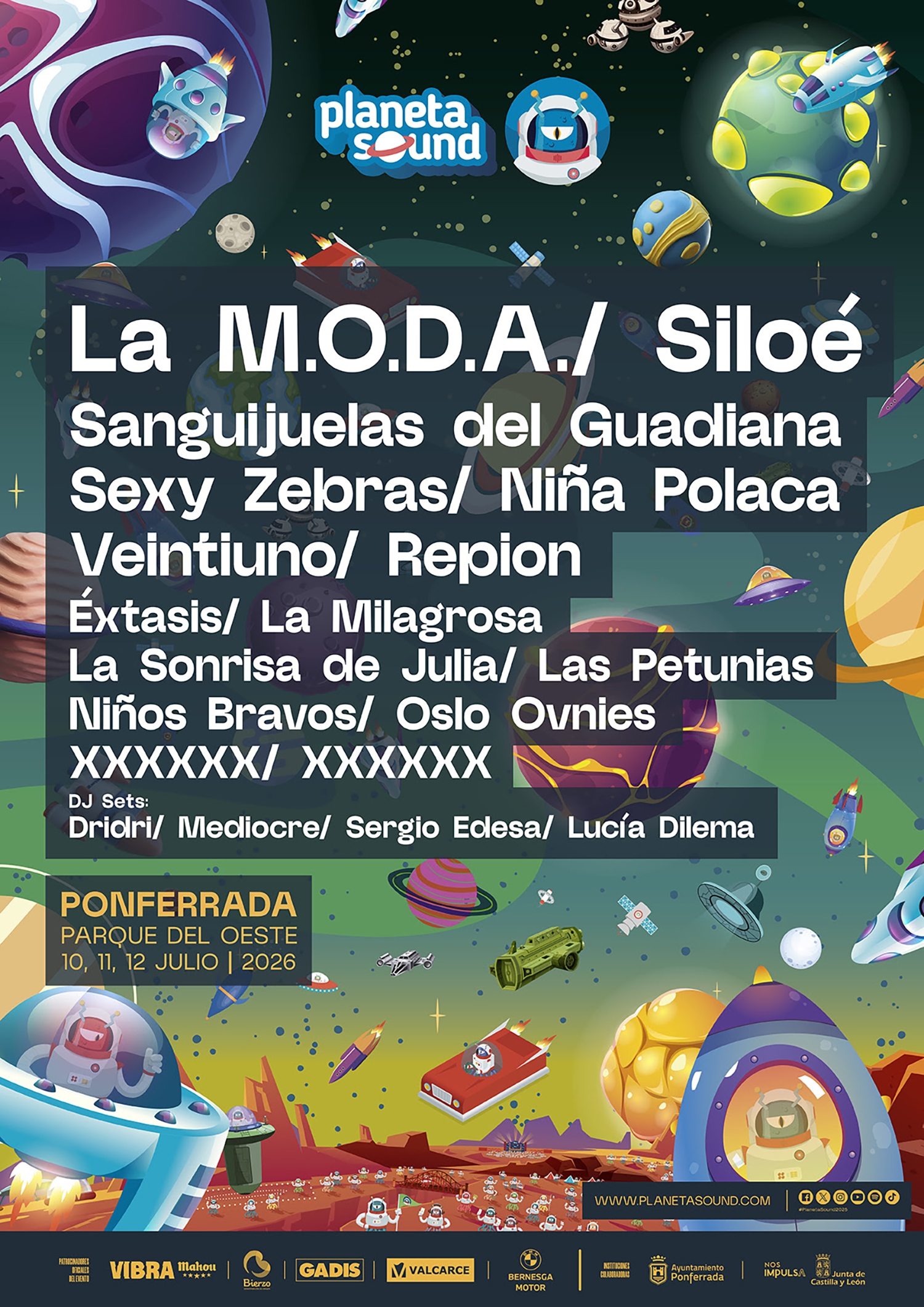 Cartel completo del Planeta Sound 2026 Cartel completo del Planeta Sound 2026