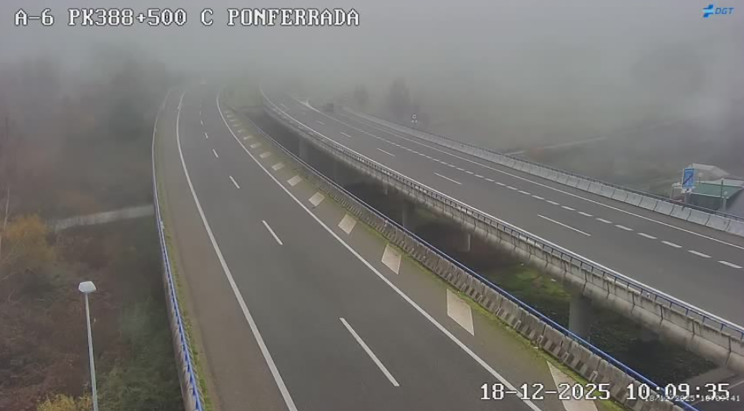 Niebla a la altura de Ponferrada
