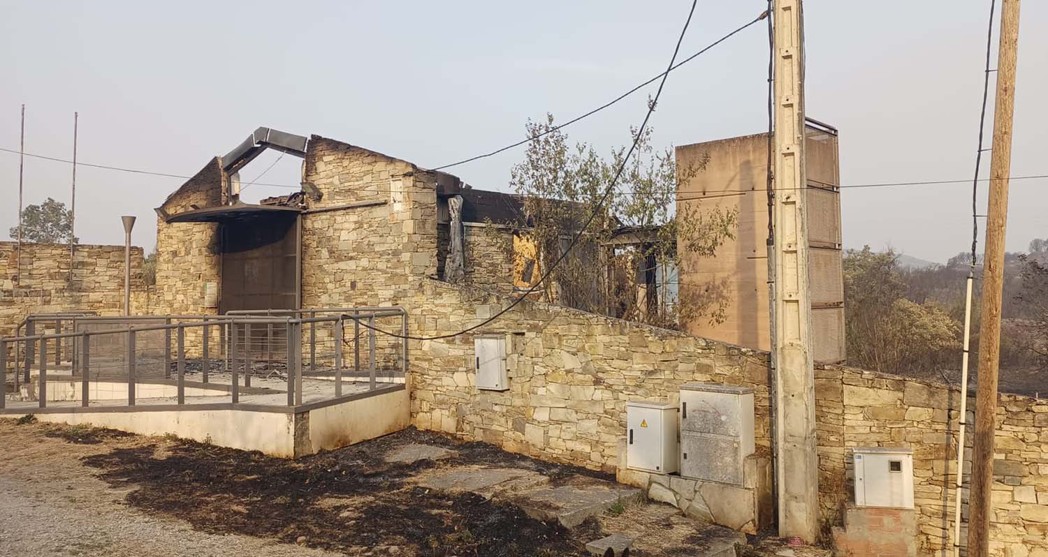 Incendio Aula Arqueológica tras el incendio de Las Médulas