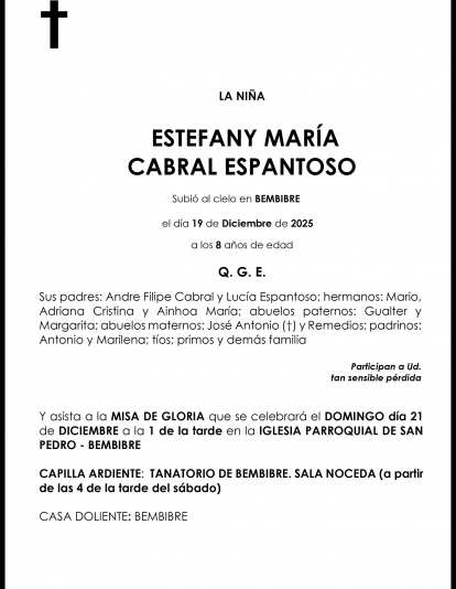 ESTEFANY MARÍA  CABRAL ESPANTOSO 