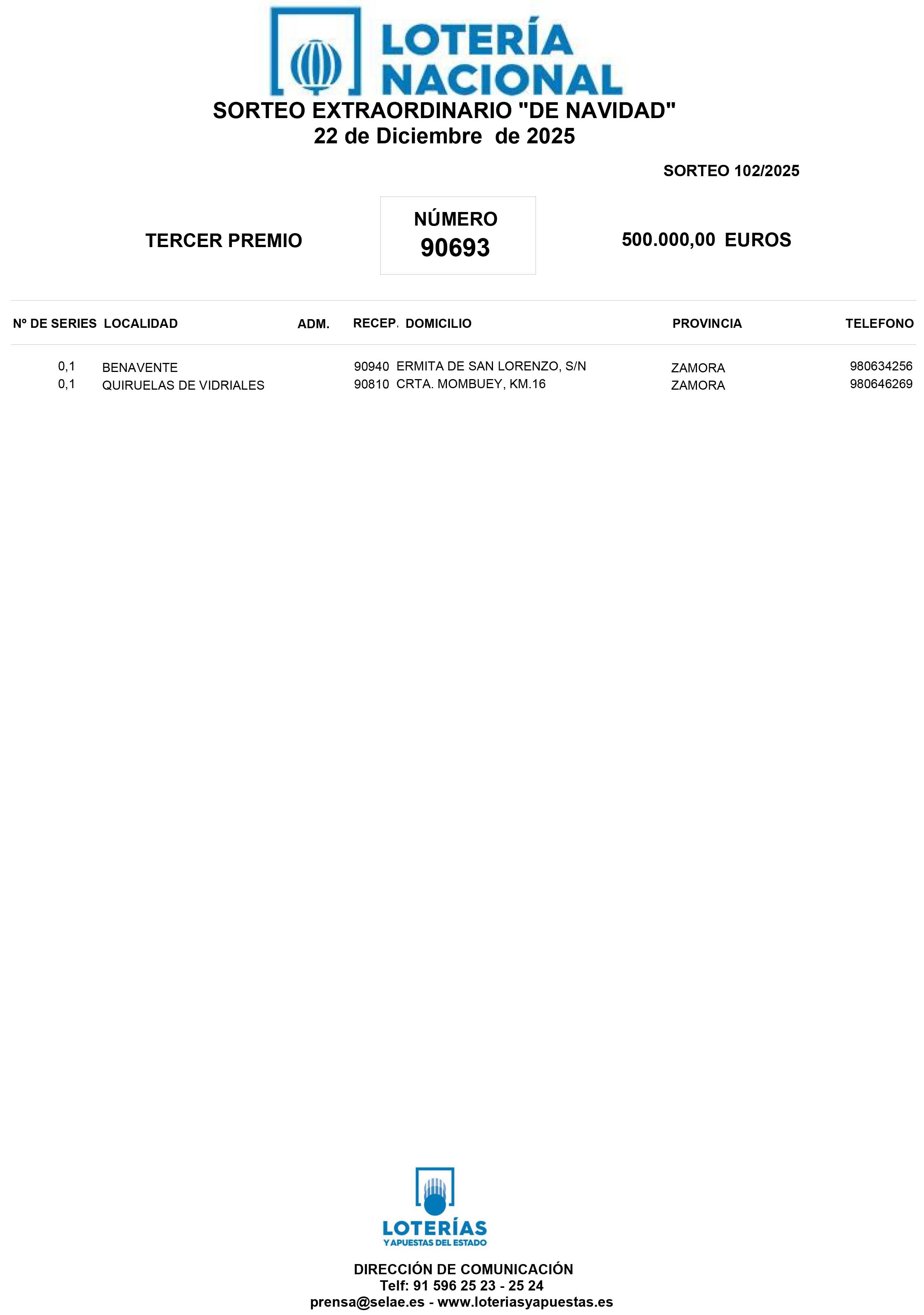 TERCER PREMIO 90693 4