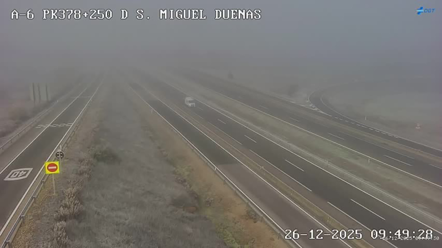 Niebla en la A6 entre Congosto y Carracedelo