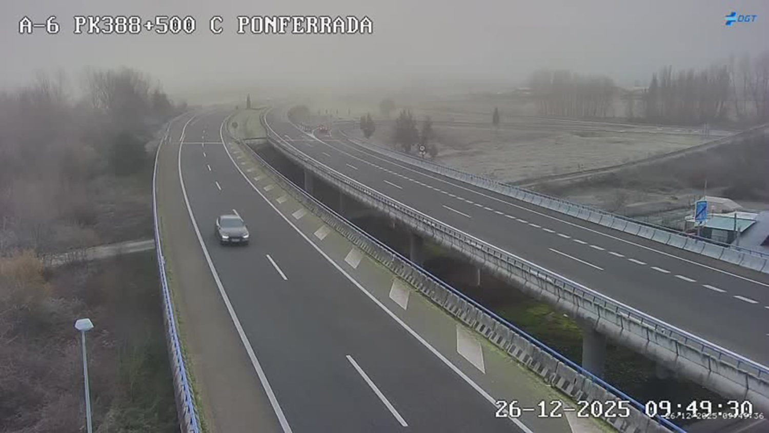 Niebla en la A6 en Ponferrada