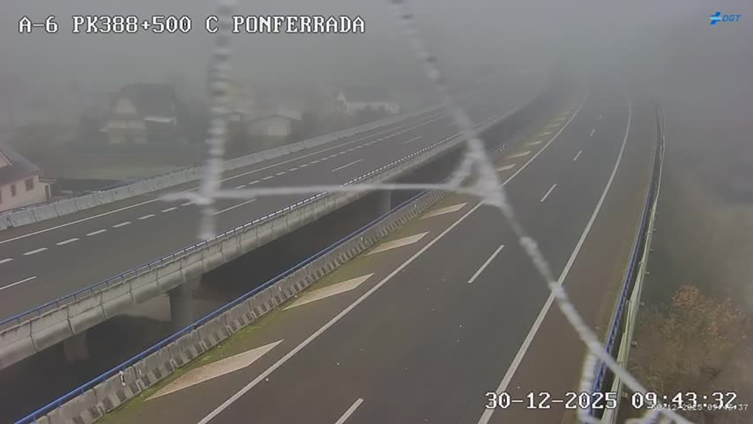 Niebla en la A6 en Ponferrada