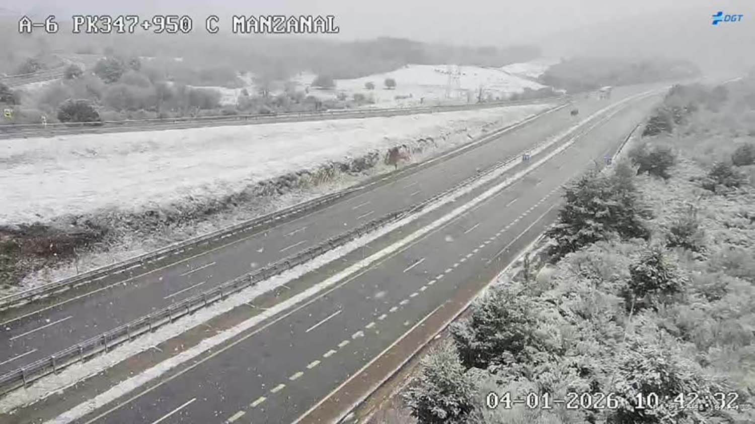 Puerto del Manzanal durante este 4 de enero