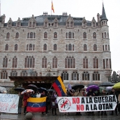 Peio García / ICAL . Manifestación en solidaridad con Venezuela ante la agresión imperialista