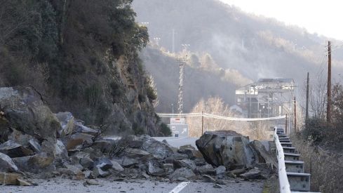 Derrumbe de la CL-631 en Páramo del Sil