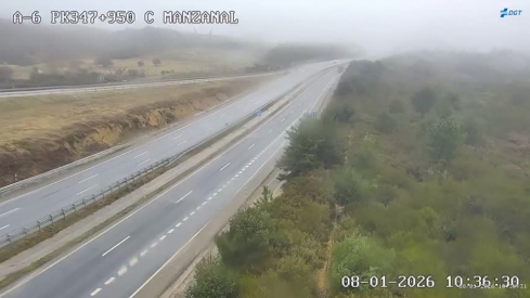 Niebla en la A6 en el Puerto del Manzanal