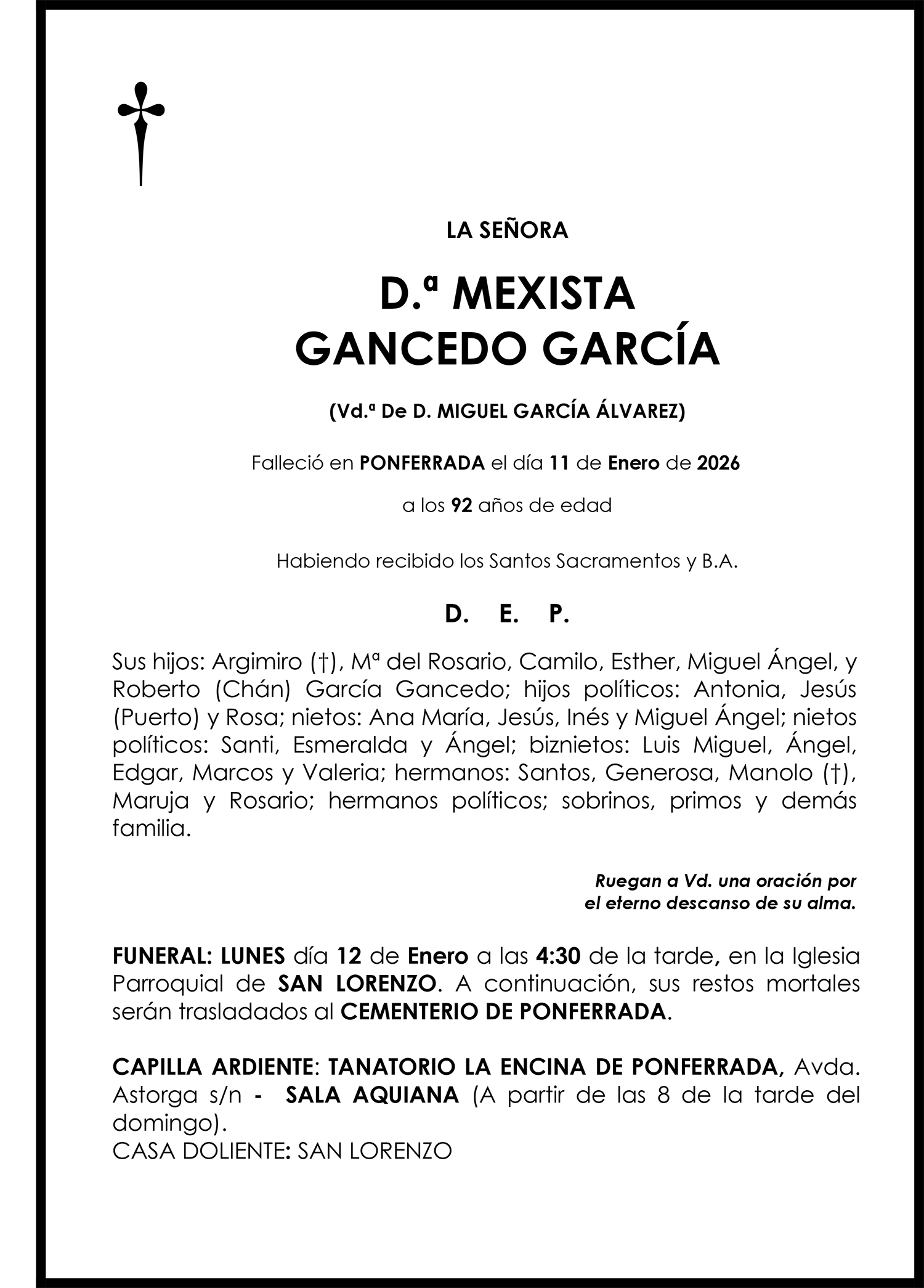 MEXISTA GANCEDO GARCÍA