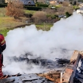 Incendio en Molinaseca Incendio en Molinaseca