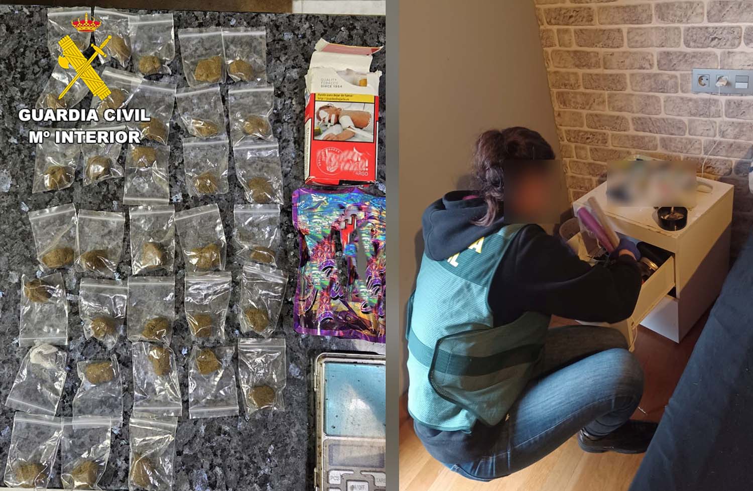 Efectos decomisados en Toral de los Vados.