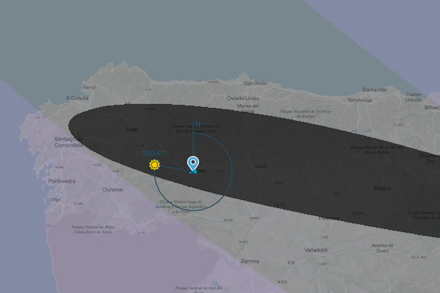 Visibilidad del eclipse de 2026 en Ponferrada y El Bierzo