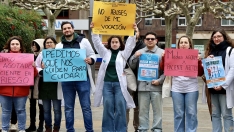 Campillo ICAL . Concentración en León con motivo de la huelga de médicos para exigir un Estatuto propio que regule sus condiciones laborales y reconozca las particularidades de la profesión