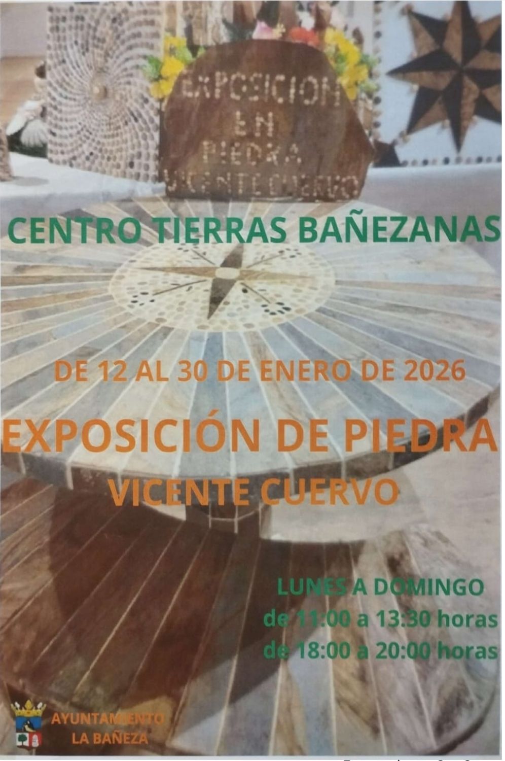 Cartel de la 'Exposición de Piedra' de Vicente Cuervo