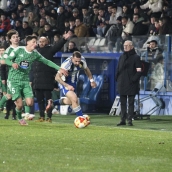 Mehdi Nafti durante el partido entre la Ponferradina y el Racing de Ferrol 