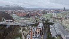Panorámica de Ponferrada nevada