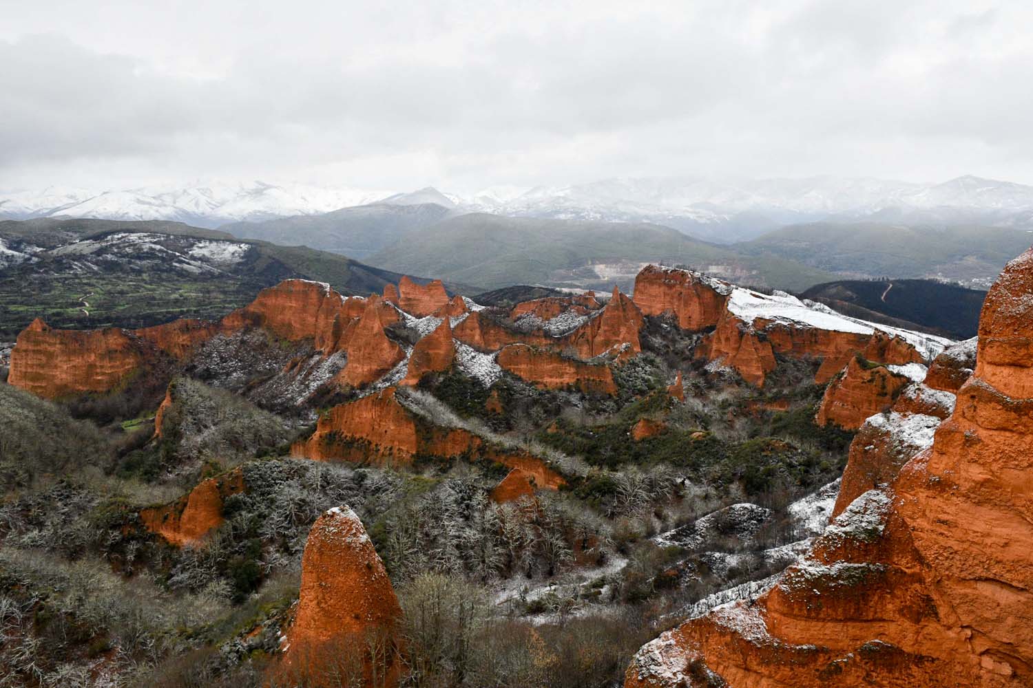 Nieve en Las Médulas por la borrasca Ingrid 