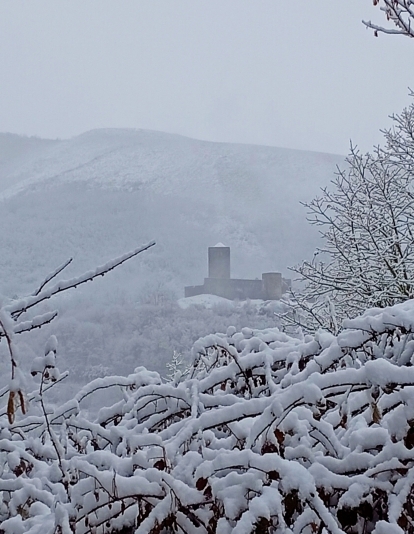 Nieve por la borrasca Ingrid en Balboa | Foto: Grupo de Facebook Balboa (El Bierzo), autor: Julián Manuel